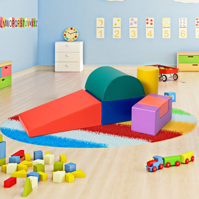 6-Piece Climb Crawl Play Set for Toddlers - Red