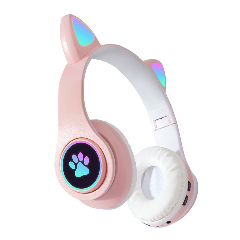 Wireless Bluetooth Cat Ears Headphones with LED Lights