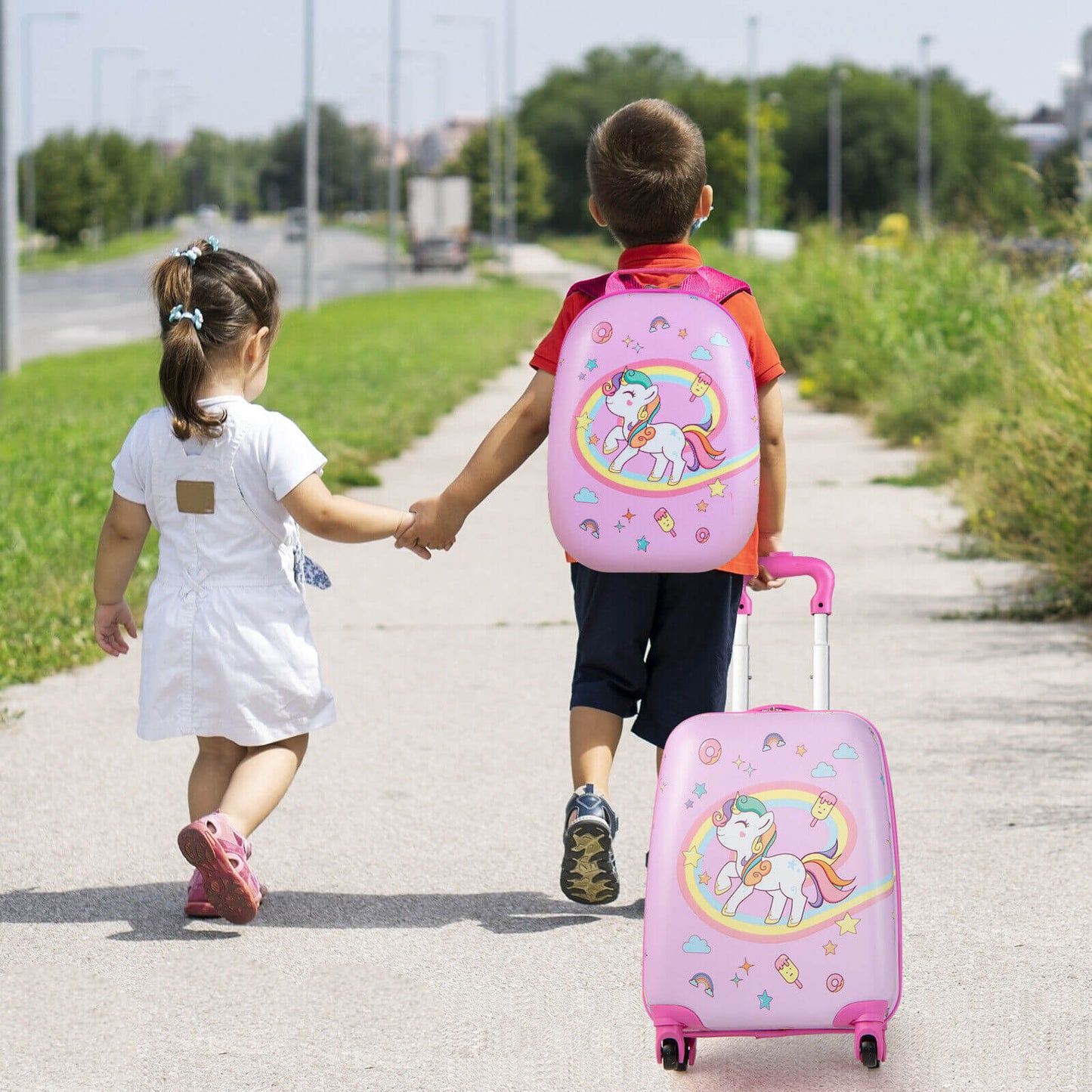 Ensemble de bagages à main pour enfants en 2 pièces - Rose