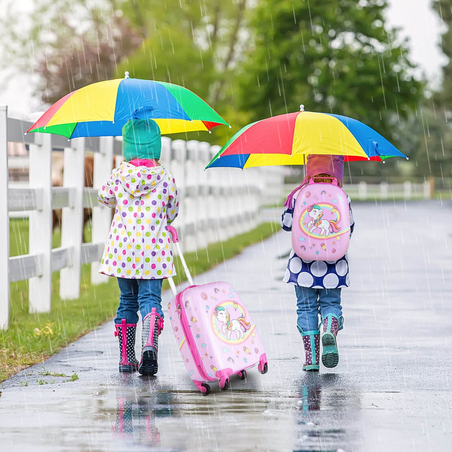 Ensemble de bagages à main pour enfants en 2 pièces - Rose