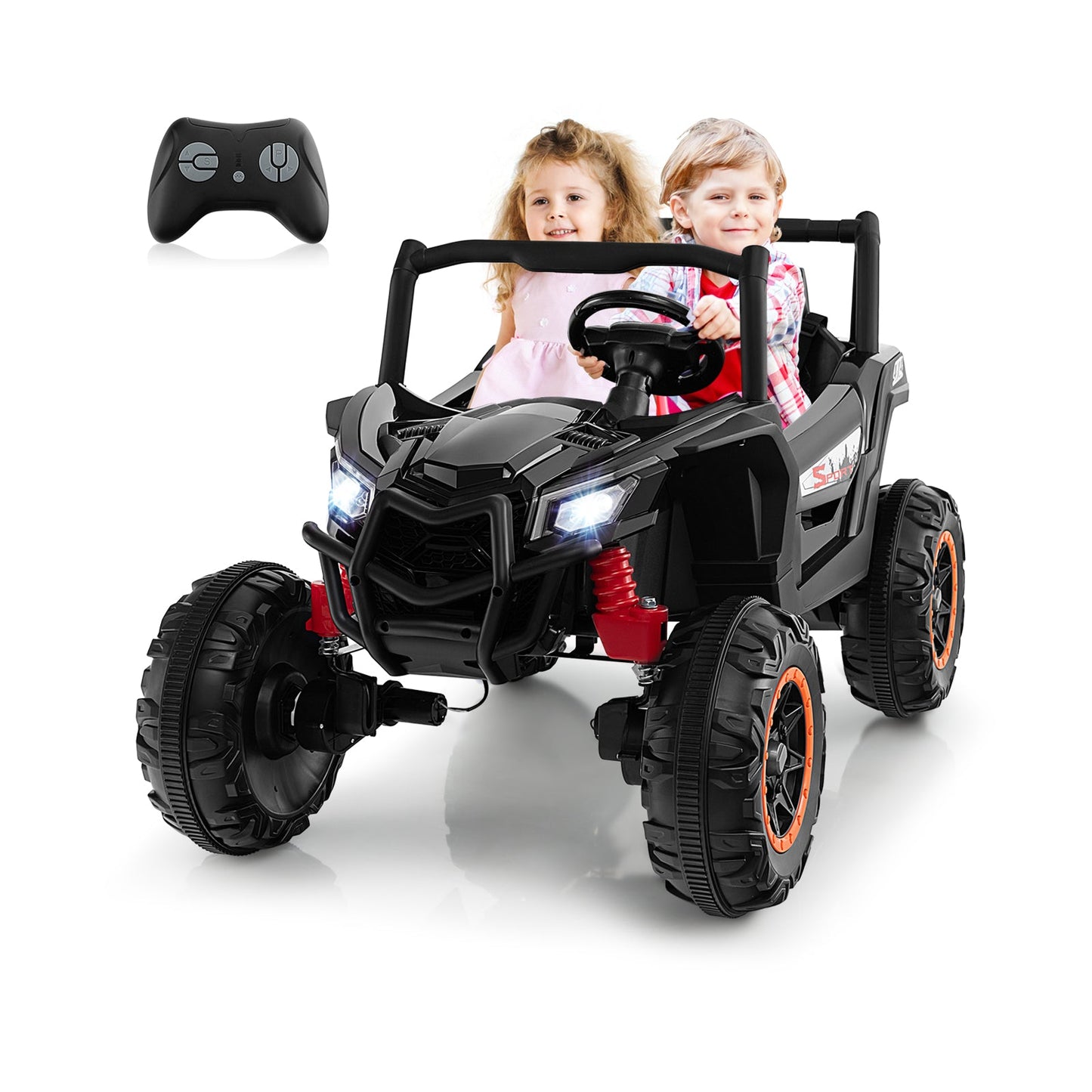2-Seater Kids Ride on UTV with Remote Control - Black