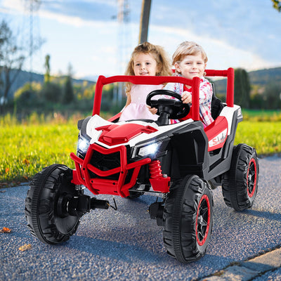 UTV pour enfants à 2 places avec télécommande - Rouge