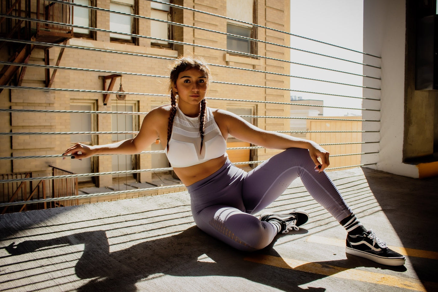 Mesh Seamless Legging with Ribbing Detail