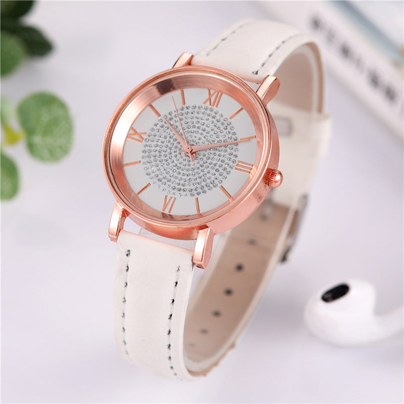 Montre à Quartz Élégante pour Femmes avec Bracelet en Cuir