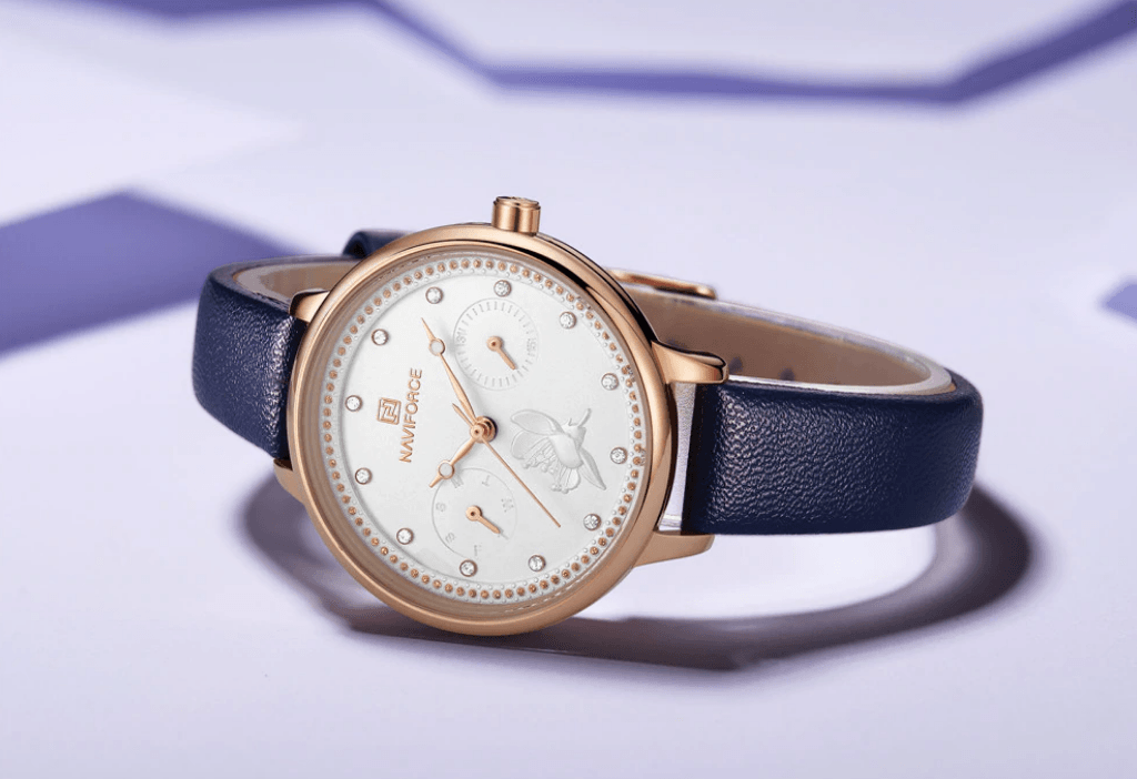Montre de Luxe Élégante pour Femme avec Double Zircon et Chronomètre