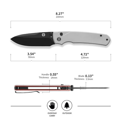 The Ultimate Folding Pocket Knife Gift Set for Outdoor Enthusiasts (Classic Black & White) - Korvel