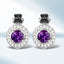 Boucles d'oreilles en argent sterling avec améthyste et diamants de 2,29 carats
