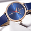 Montre de Luxe pour Femme avec Bracelet en Cuir et Boîtier en Acier