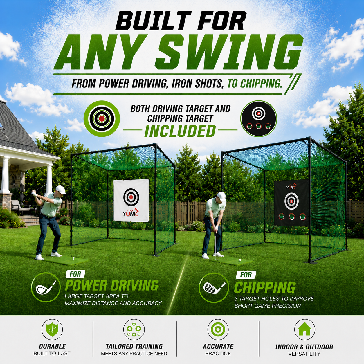 Jaula de práctica de golf Ultimate (verde): mejora tu juego