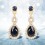 1.19 Carat Genuine Blue Sapphire and Diamond 14K Yellow Gold Earrings