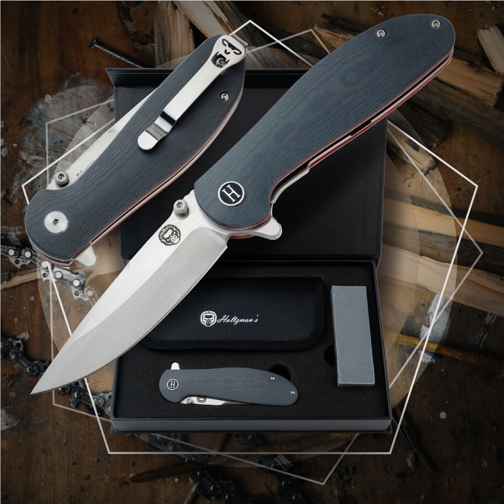 Premium Folding Pocket Knife Gift Set for Adventurers (Grey & Red) - Korvel