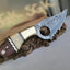 Artisan Damascus Steel Skinning Knife with Ergonomic Finger Hole and Elegant Handle - Korvel