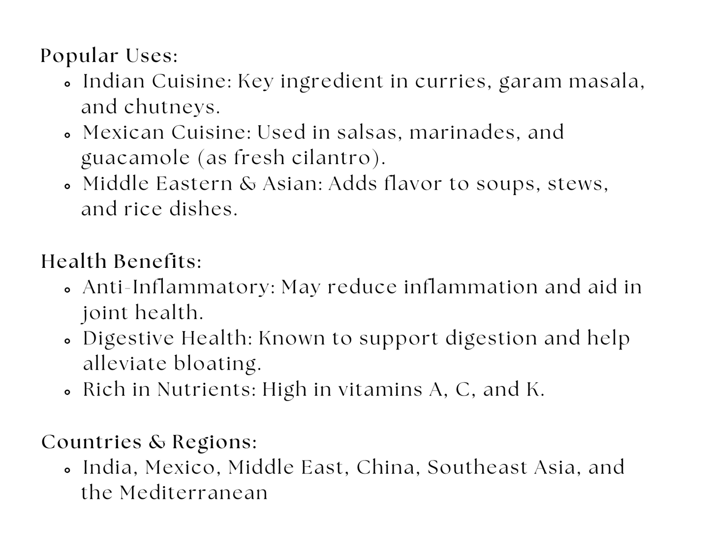 Coriander Powder – Ground Coriander Seed