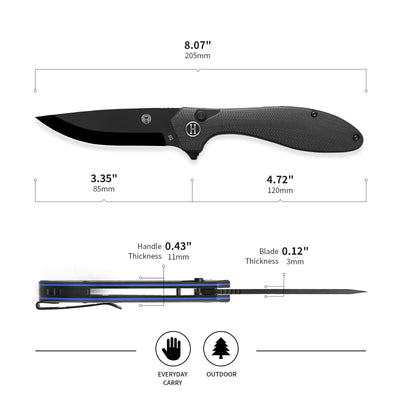 Ultimate Vector Folding Pocket Knife Gift Set for Outdoor Enthusiasts (Black) - Korvel