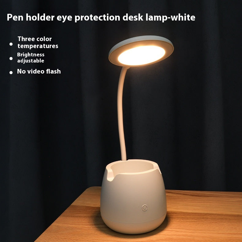 Lampe de Table USB Créative - Lampe de Bureau LED Moderne avec Conteneur à Stylos