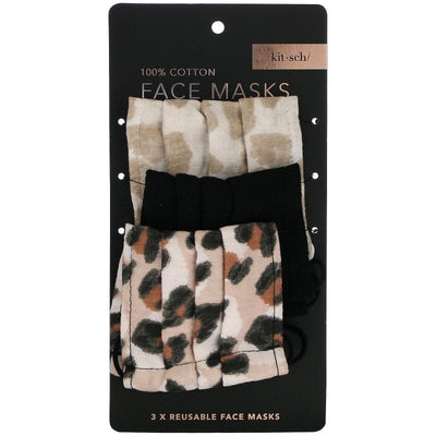 KitSch Mixed Cotton Face Masks - 3 Pack