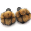 Zapatillas de Piel Sintética Premium para Mujeres - Pantuflas Abiertas y Esponjosas