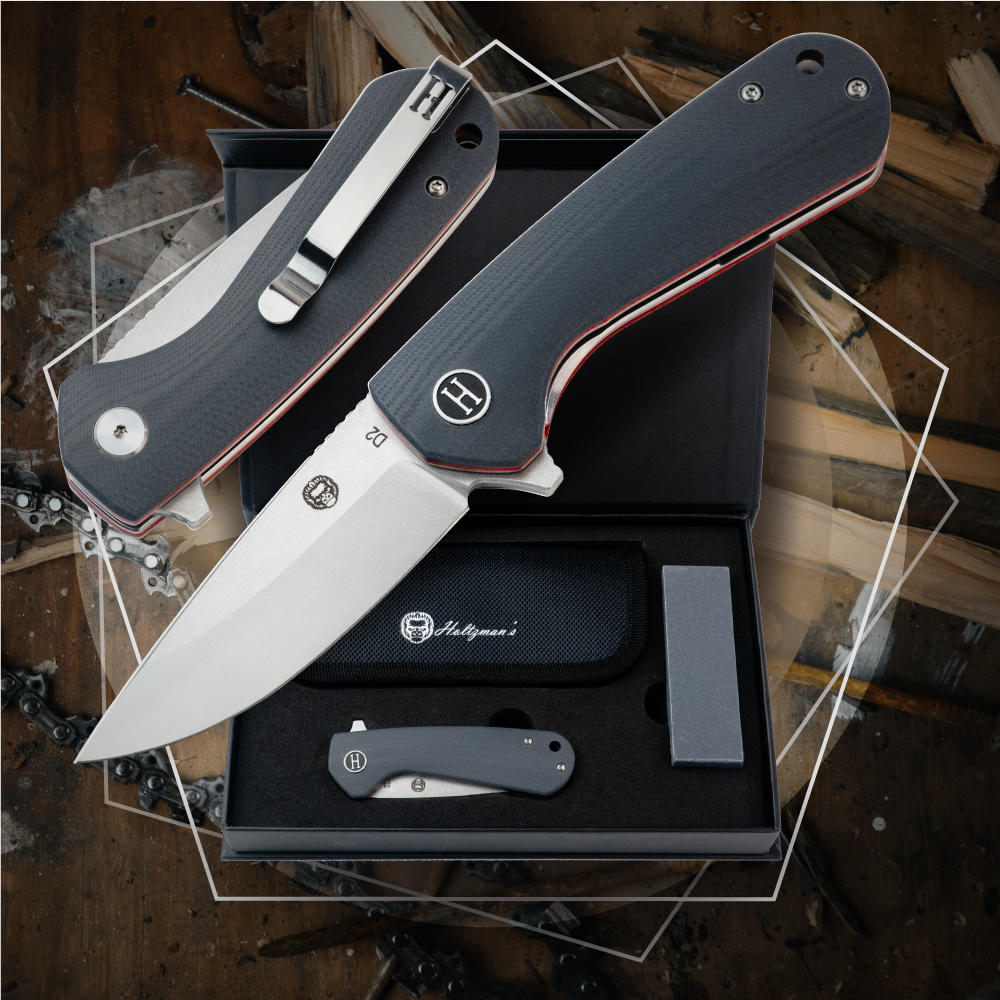 Ultimate Folding Pocket Knife Gift Set for Adventurers (Red & Grey) - Korvel