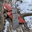Exquisite Damascus Steel Tom Brown Tracker Knife - 12" with Colorful Bone Handle - Korvel