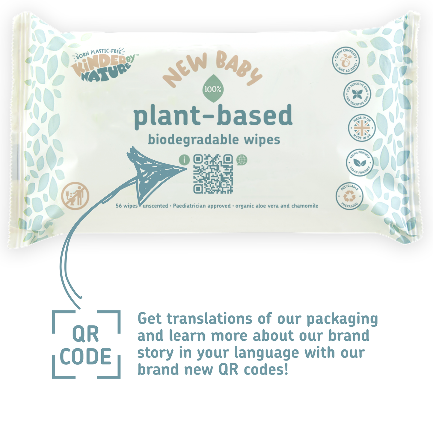 Kinder by Nature Biodegradable Plant-Based Baby Wipes - 672 Count