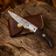 Personalized Damascus Steel EDC Folding Knife | 3-Inch Blade, Wenge Wood Handle, Leather Case | Unique Gift for Any Occasion - Korvel