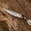 Exquisite Custom Damascus Steel Folding Pocket Knife – 3-Inch Blade with Sheep Horn Handle & Leather Case – Ideal Gift by KBS Knives - Korvel