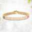 Bracelet en saphir bleu et saphir blanc plaqué or jaune 14K