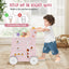 Caminador 2 en 1 para Bebés con Almacenamiento y Juego de Helados - Rosa