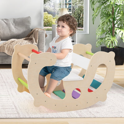 2-in-1 Rocking Horse Arch for Kids - Montessori Climbing Toy