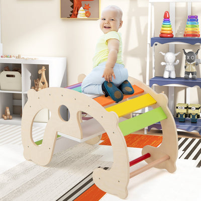 2-in-1 Rocking Horse Arch for Kids - Montessori Climbing Toy