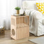 2-Tier Wooden Cat Condo with Removable Cushions