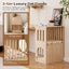 2-Tier Wooden Cat Condo with Removable Cushions