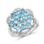 1.90 Carat Swiss Blue Topaz Sterling Silver Engagement Ring