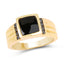 Bague en argent sterling avec onyx noir et diamants noirs de 2,16 carats