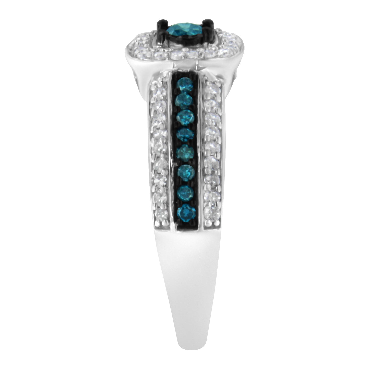Anillo de Compromiso de Diamante Azul Tratado de Plata Esterlina .925 - Talla 6