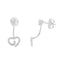 .925 Sterling Silver Diamond Swirl Heart Earrings