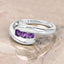 0.54 Carat Genuine Amethyst .925 Sterling Silver Bypass Ring