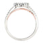 Bague en diamant à deux pierres en or blanc et rose 14k