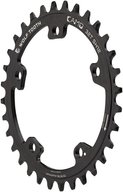 Plato de cadena de aluminio Wolf Tooth CAMO de 30t para transmisiones HG+ de 12 velocidades