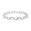 .925 Sterling Silver Double Heart Infinity Link Bracelet with Diamonds