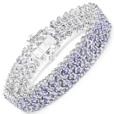 Pulsera de plata esterlina .925 con tanzanita genuina de 14.70 quilates