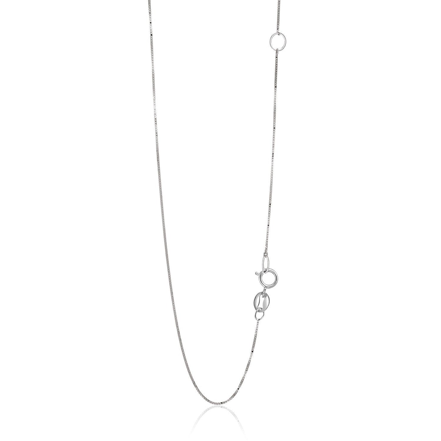 14k White Gold Adjustable Box Chain - 0.6mm