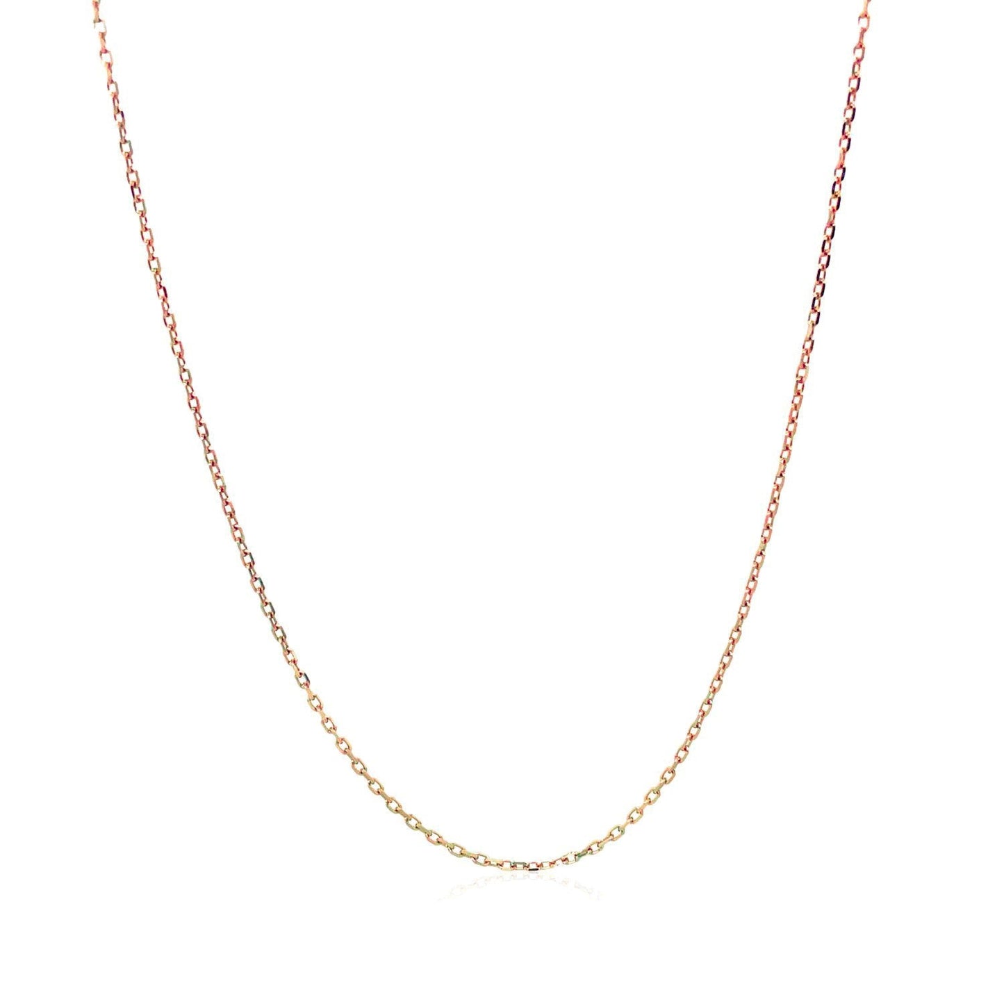 14k Rose Gold Diamond Cut Cable Link Chain - 0.8 mm