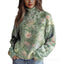 Elegant Christmas Abstract Print Cardigan for Women