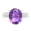 3.84 Carat Amethyst & White Topaz Sterling Silver Ring