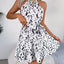 Chiffon Leopard Print Ruffled Swing Dress for Women