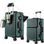 Premium Front-Opening Checked Suitcase with Aluminum Frame