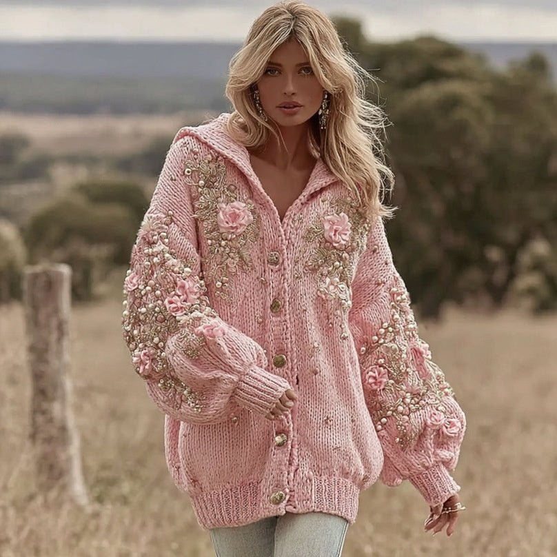 Women's Premium Anti-Pilling Knitted Cardigan - Loose Fit, Round Neckline