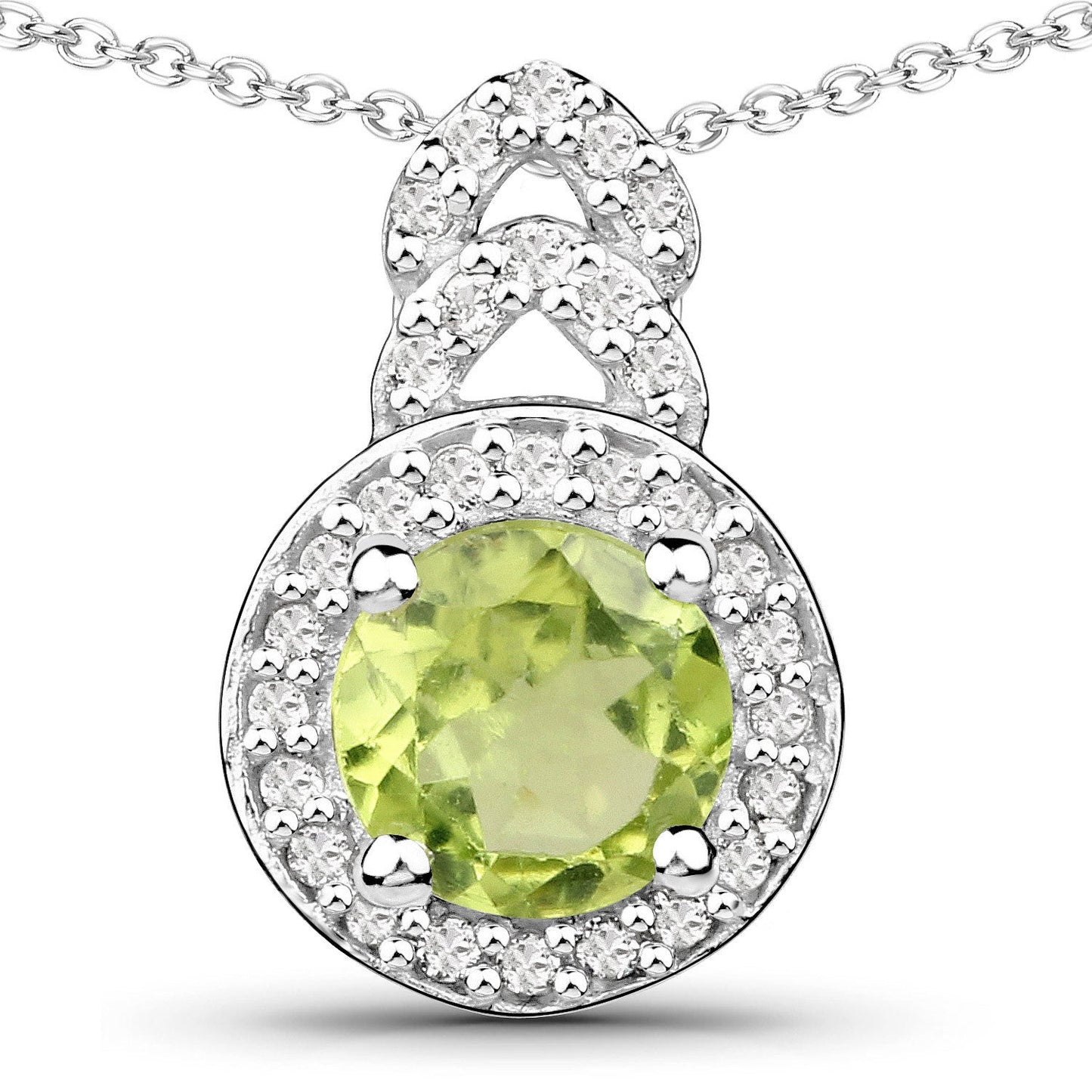 Conjunto de Joyería de Peridoto y Topacio Blanco de 2.68 Quilates