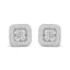 Pendientes de aro abiertos de diamante compuestos en oro blanco de 10K